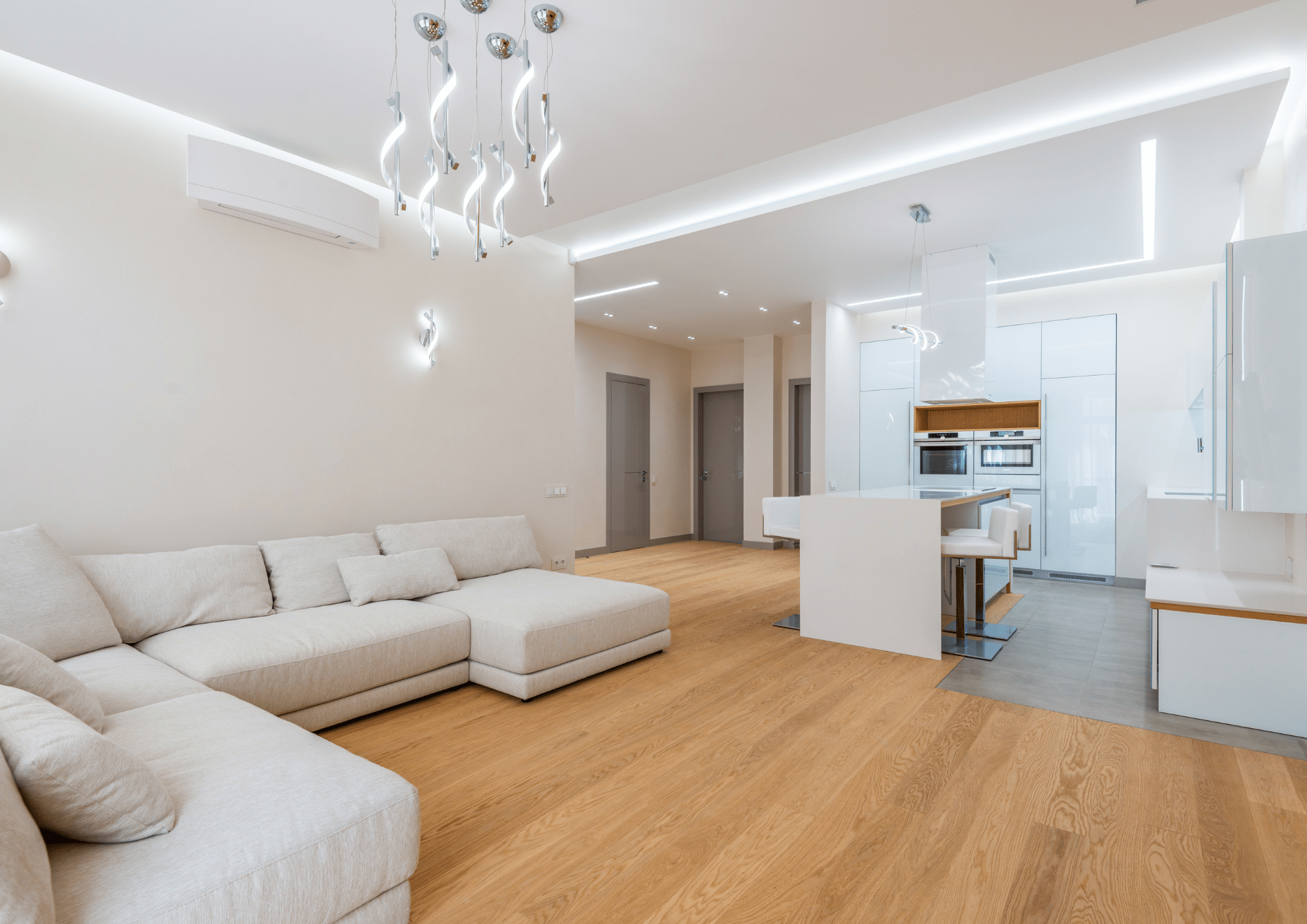 Piso acogedor iluminado y con toques minimalistas