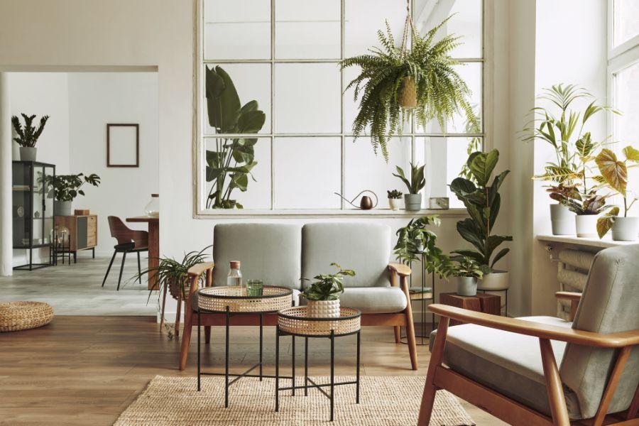 salón decorado con estilo nórdico